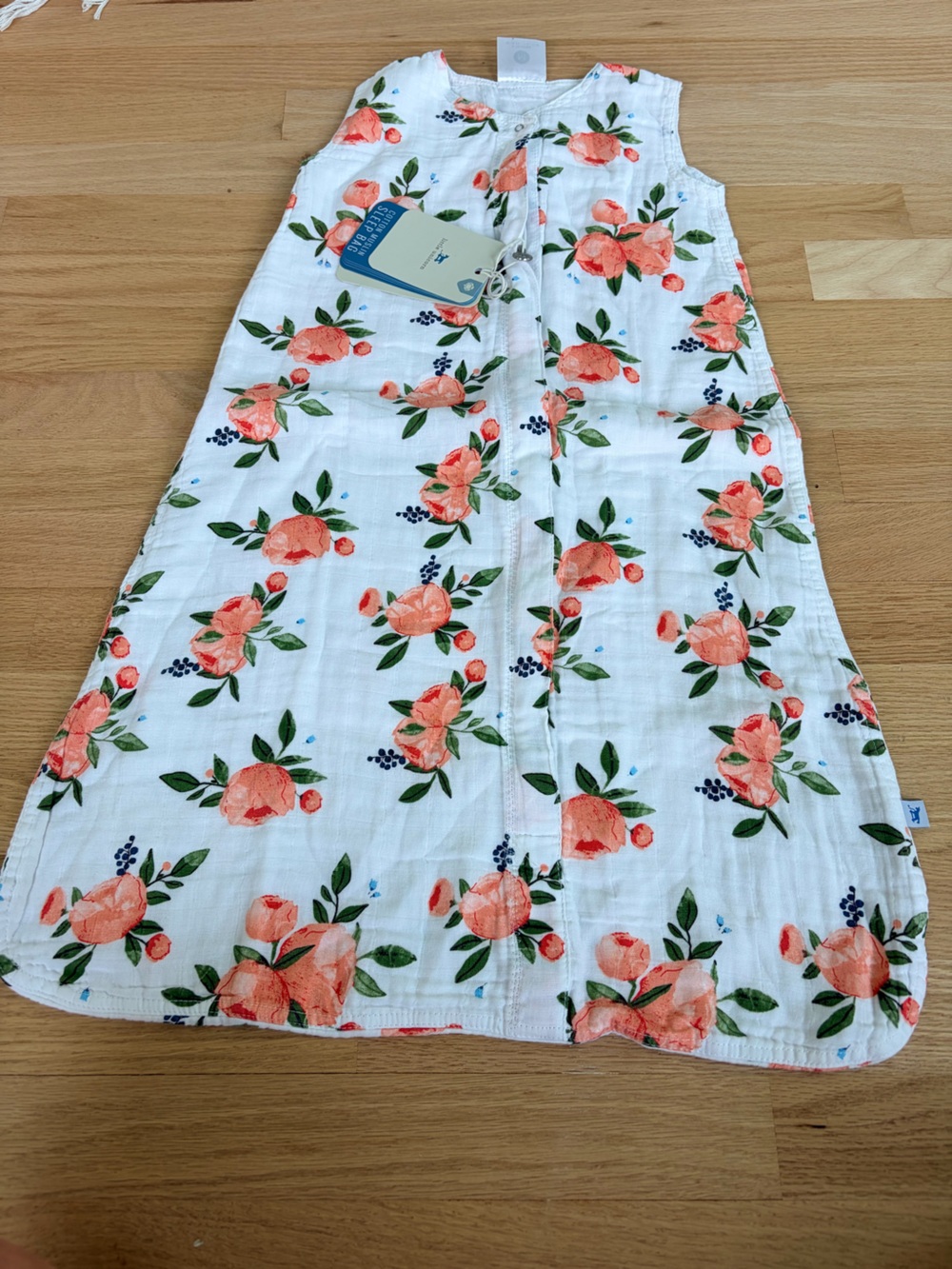 NWT Little Unicorn Watercolor Roses Cotton Muslin Sleep Bag Sleep Sack